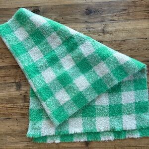 Aerie Green and White Checkered Scarf